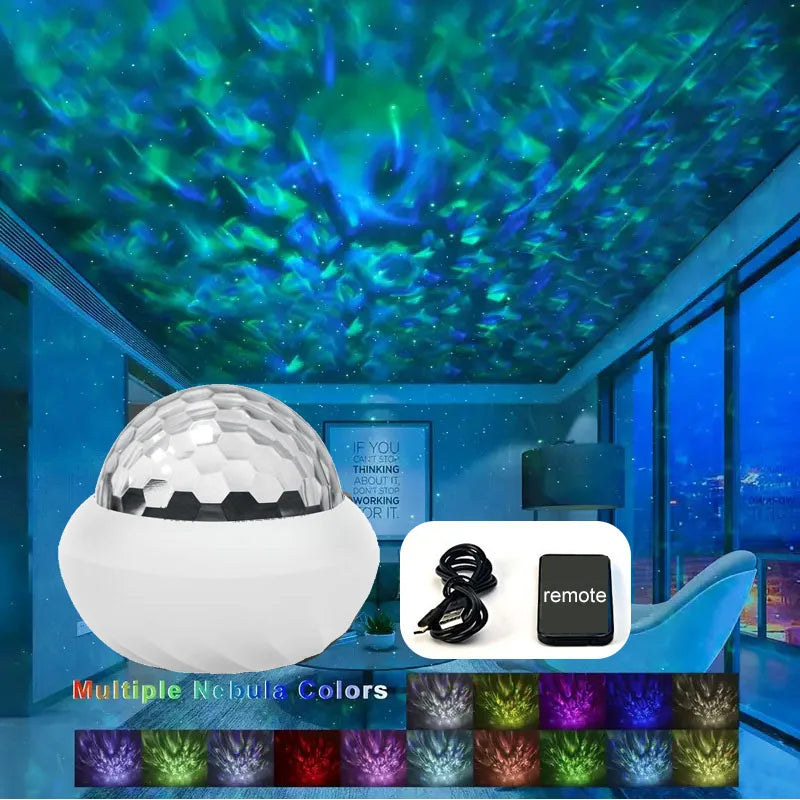 Northern Lights Galaxy Projector – RGB Aurora Night Light with Remote Control