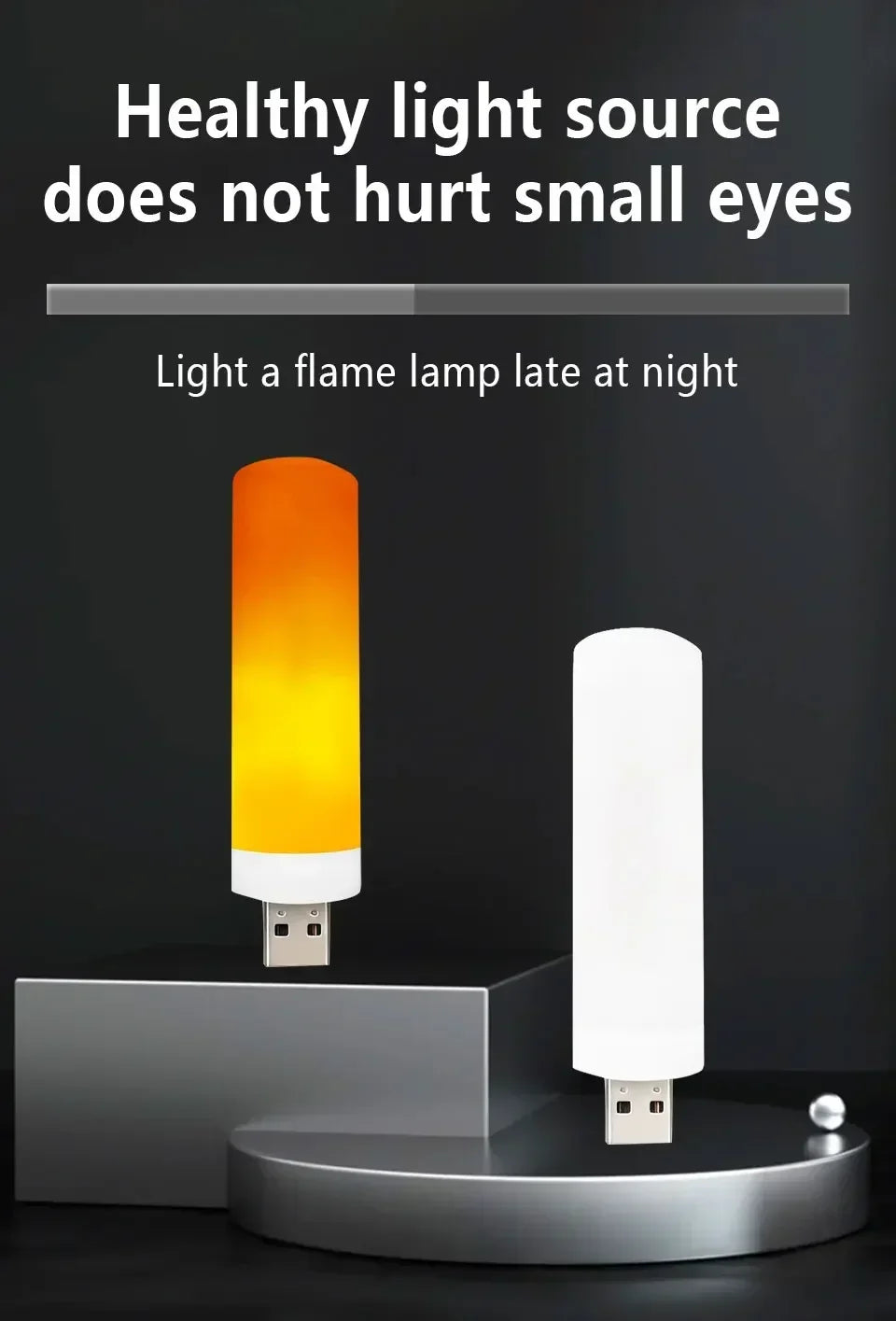 LED Flame Bulb — Realistic Flickering Fire Effect, USB Powered | VibeLux