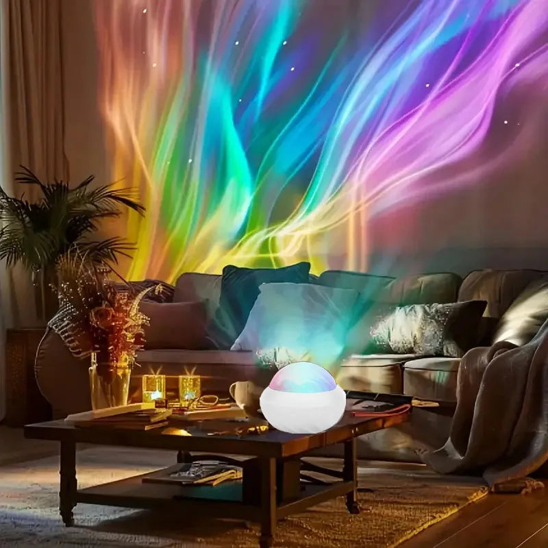 Northern Lights Galaxy Projector – RGB Aurora Night Light with Remote Control