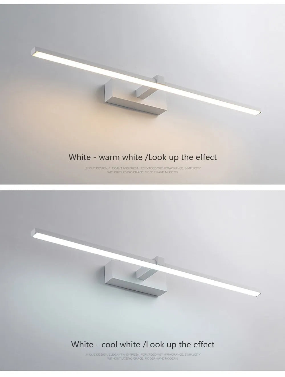 Modern LED Mirror Light – Bathroom Vanity Wall Lamp (Black/White, 40cm & 60cm)