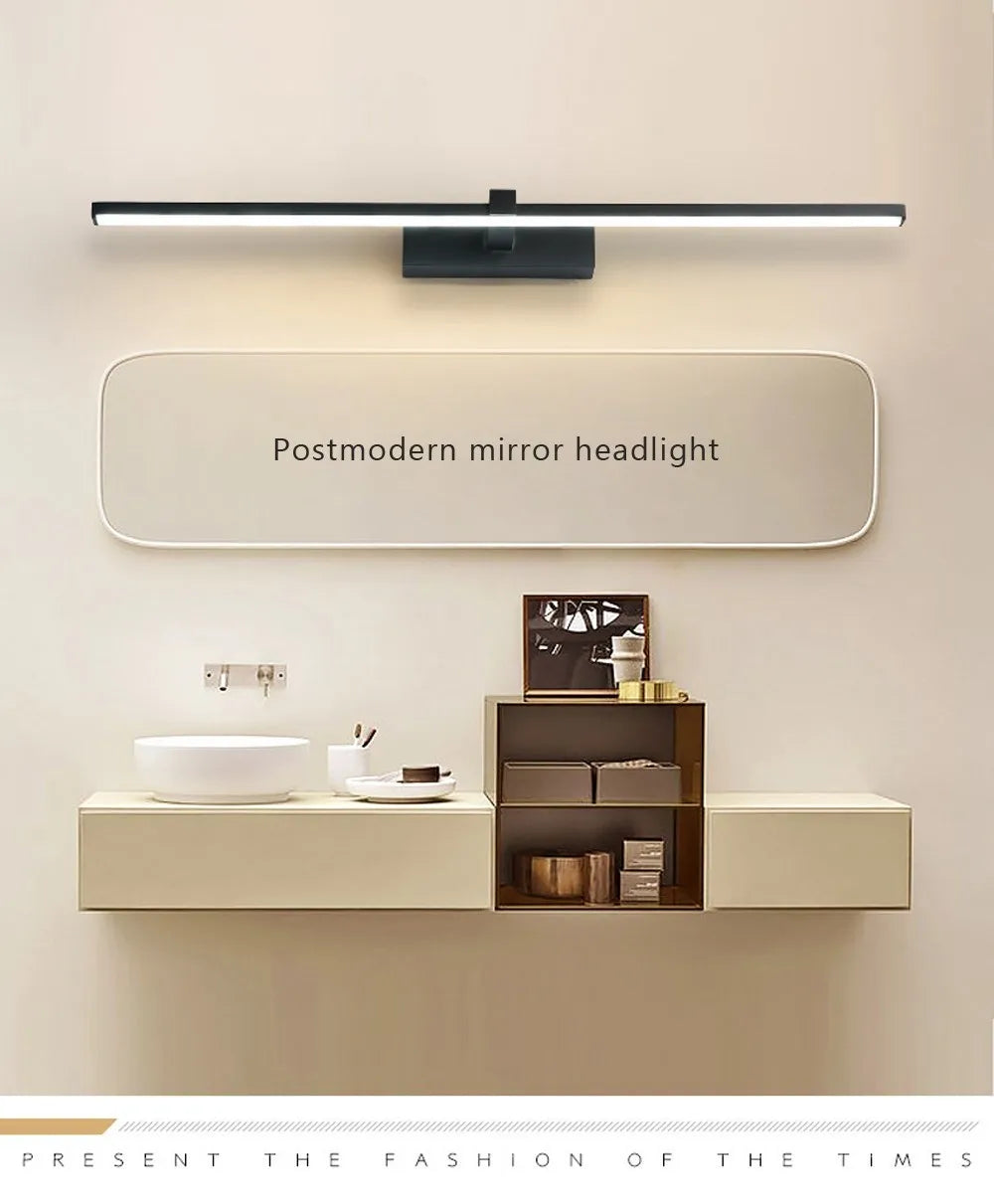 Modern LED Mirror Light – Bathroom Vanity Wall Lamp (Black/White, 40cm & 60cm)