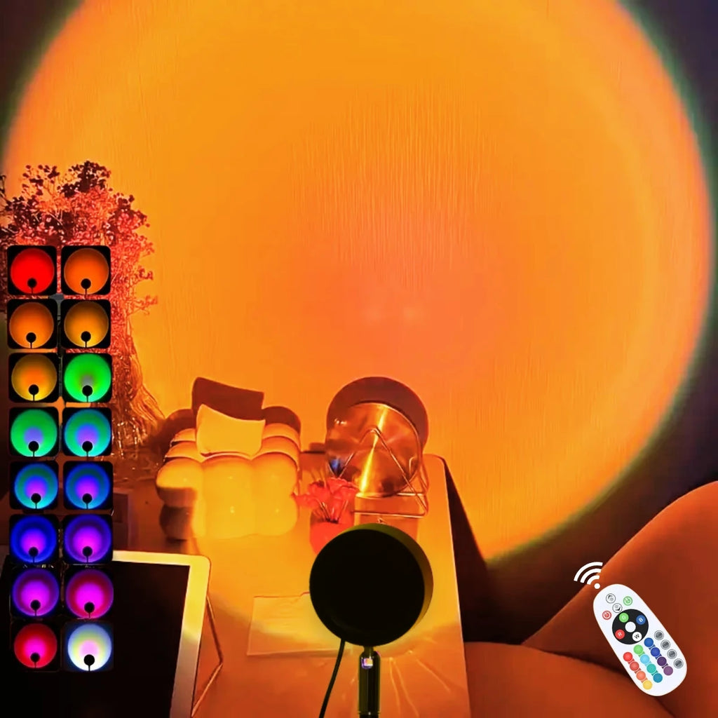 Sunset Projection Lamp — USB Ambient Night Light | VibeLux