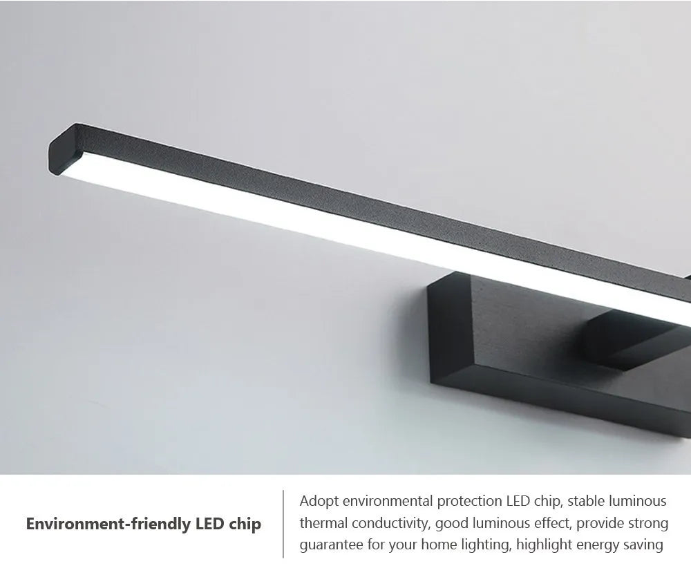 Modern LED Mirror Light – Bathroom Vanity Wall Lamp (Black/White, 40cm & 60cm)