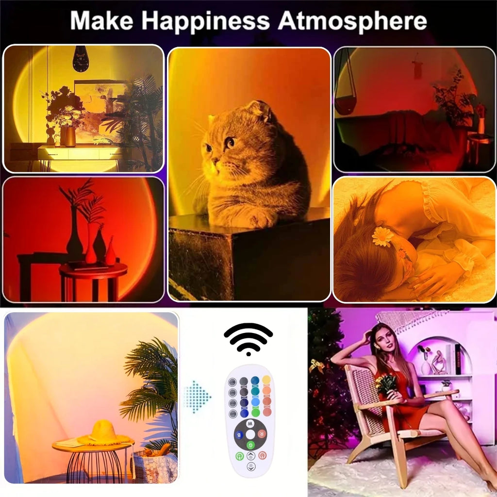 Sunset Projection Lamp — USB Ambient Night Light | VibeLux