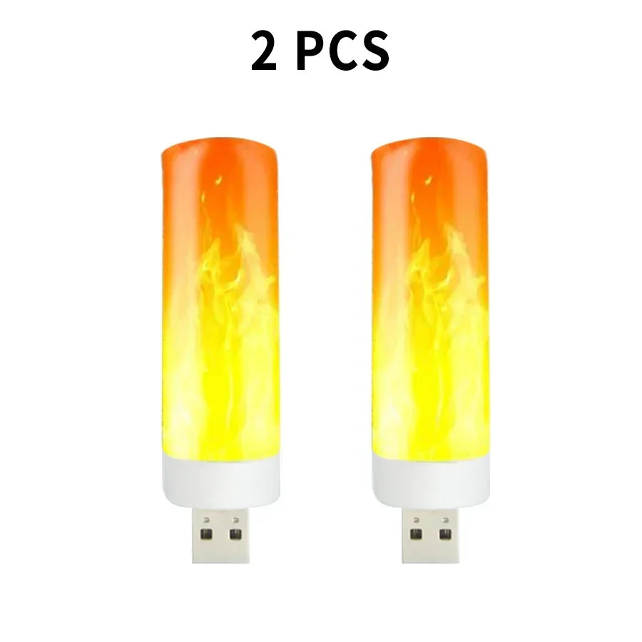 LED Flame Bulb — Realistic Flickering Fire Effect, USB Powered | VibeLux