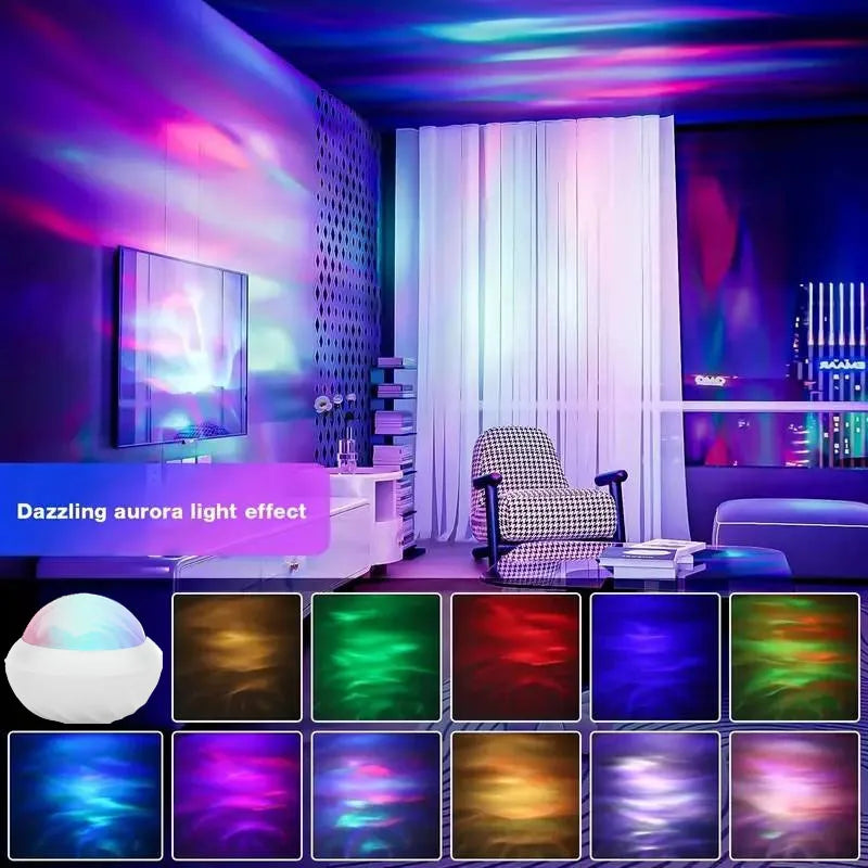 Northern Lights Galaxy Projector – RGB Aurora Night Light with Remote Control