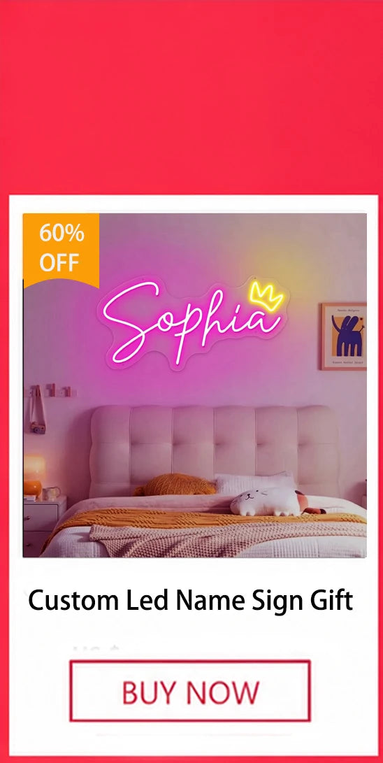 Custom LED Neon Name Sign — Personalized Wall Decor for Kids & Teens | VibeLux