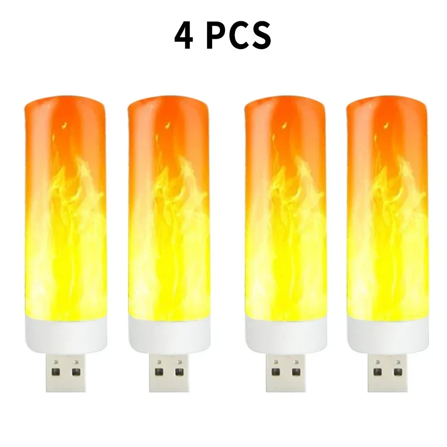 LED Flame Bulb — Realistic Flickering Fire Effect, USB Powered | VibeLux