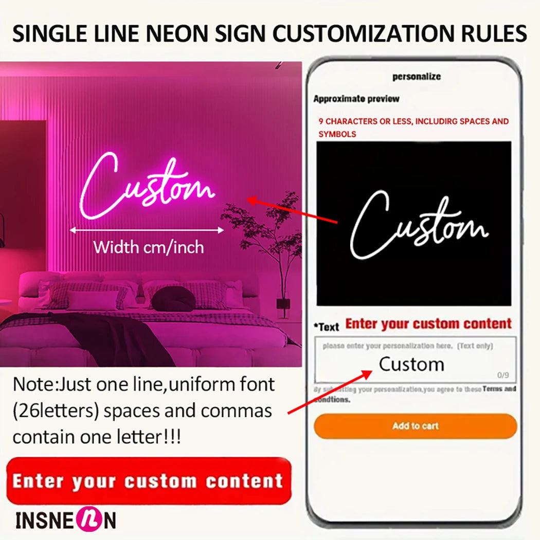 Custom LED Neon Name Sign — Personalized Wall Decor for Kids & Teens | VibeLux
