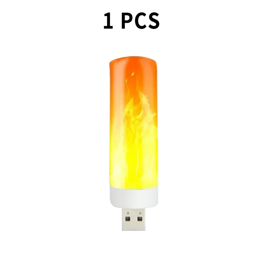 LED Flame Bulb — Realistic Flickering Fire Effect, USB Powered | VibeLux