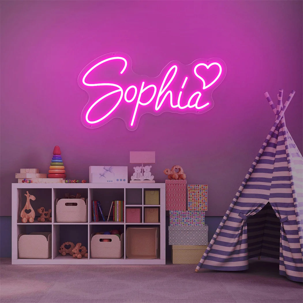 Custom LED Neon Name Sign — Personalized Wall Decor for Kids & Teens | VibeLux