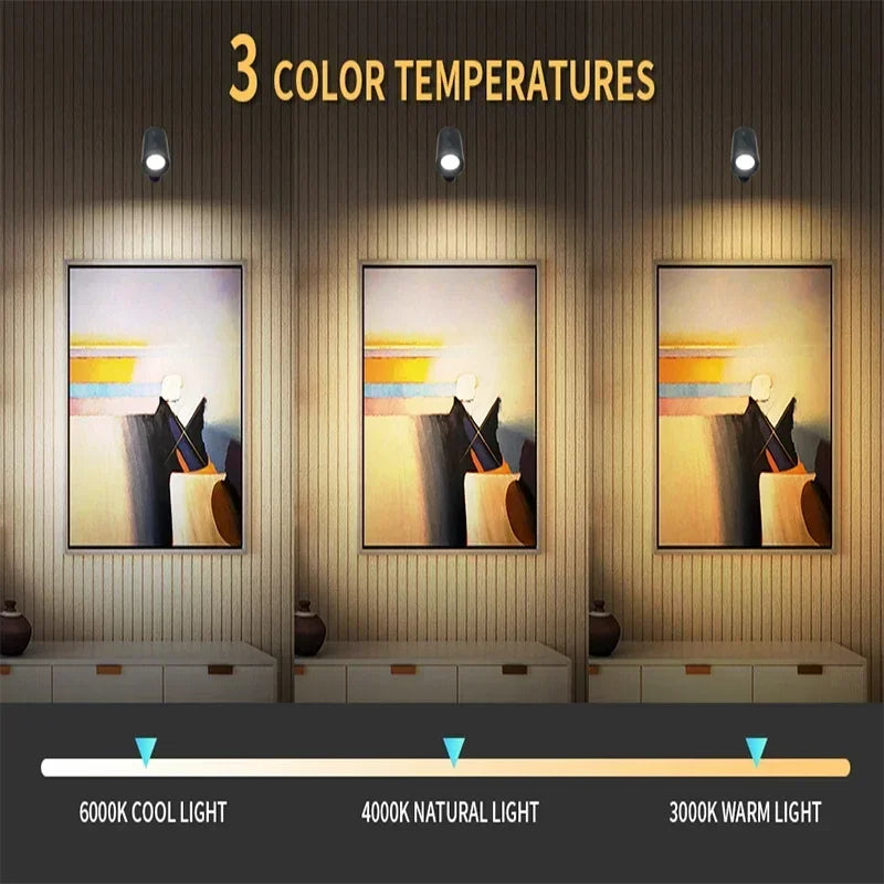 Wireless Magnetic Wall Lamp – 360° Rotating LED Reading Light with Remote Control