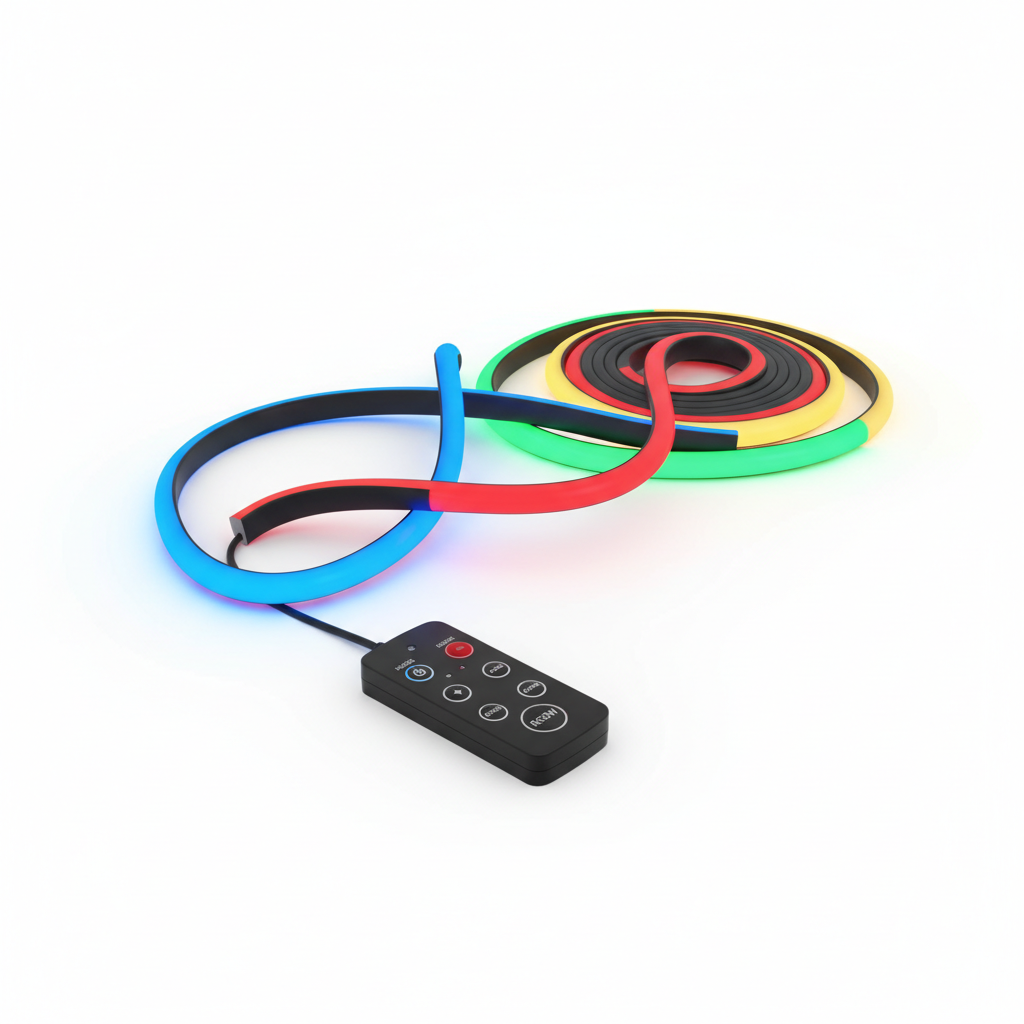 LED neon flex strip product shot on white background