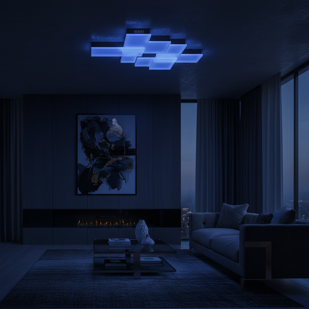 Smart LED Bulb deep blue living room